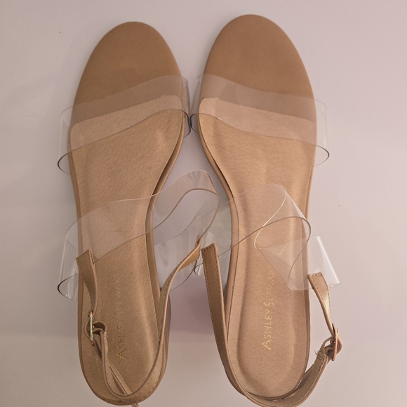 Ashley Stewart Clear Patent Leather with Floating Ankle Strap Sz 10W - Picture 5 of 8